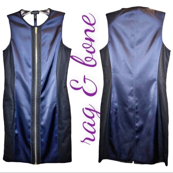 RAG & BONE Prospect Mixed Media Mini Sheath Dress, Size 2 - Picture 2 of 13